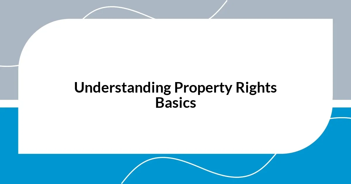 Understanding Property Rights Basics